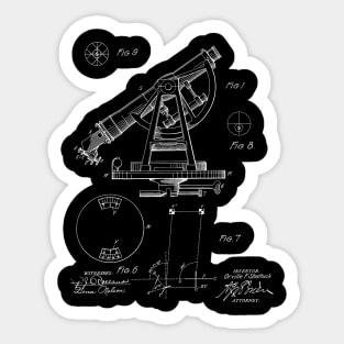 solar attachment for transit instruments Vintage Patent Hand Drawing Sticker